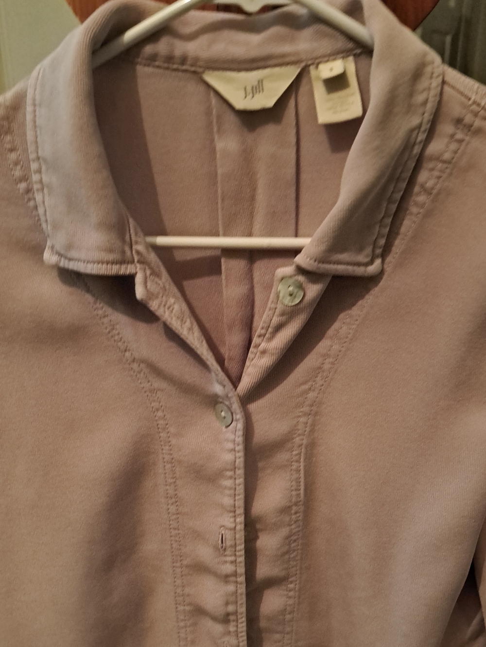 J. Jill Pale Lavender Button-Front Shirt Jacket